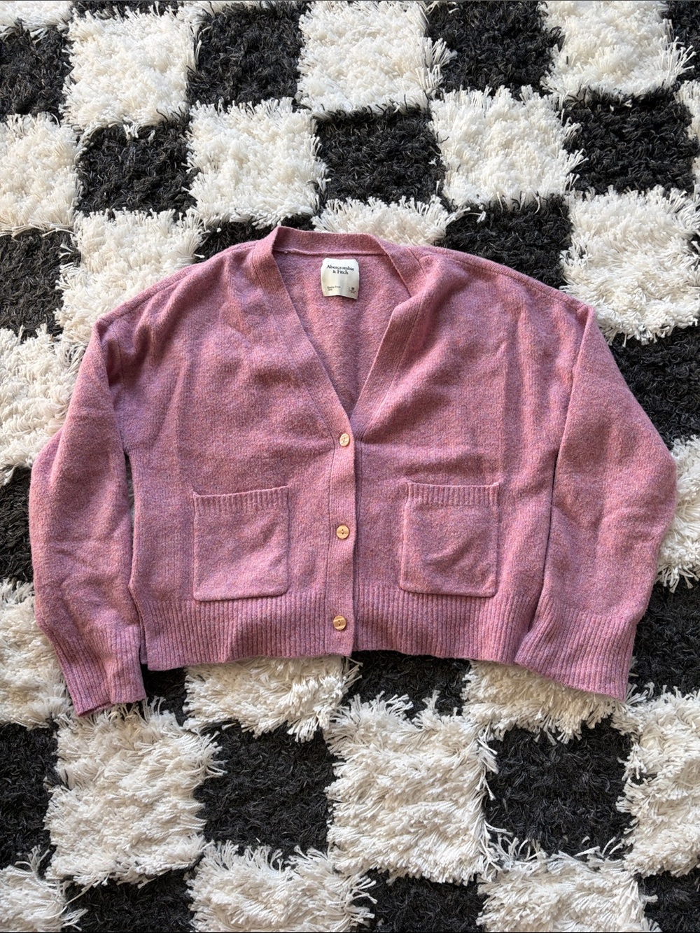 Abercrombie pink boxy cardigan
